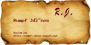 Rumpf János névjegykártya